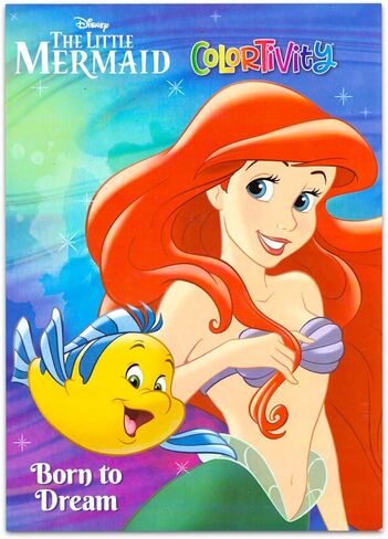 Little Mermaid Coloring Book Set for Kids - Bundle with 2 Coloring Books Featuring Ariel and More Plus Stickers, Games, Puzzles, Activities | Disney Princess Activity Book Pack in Saudi Arabia