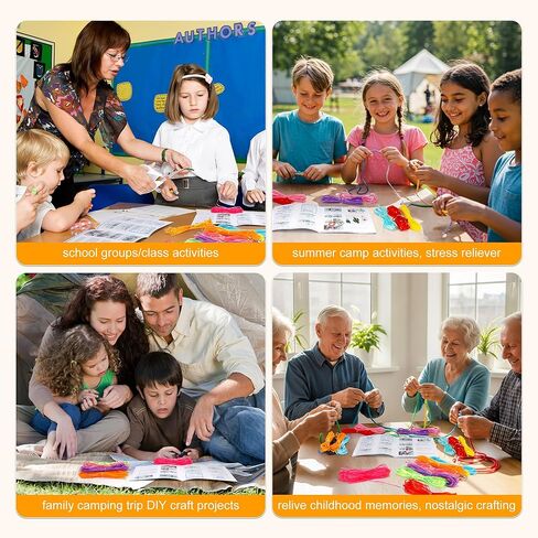 PP OPOUNT Plastic Lanyard String, 20 Rolls Boondoggle String with Instruction for Beginners and 220 Beads, Gimp Bracelet Making Kit for DIY Bracelets, Key Chains and Lanyards in Kuwait