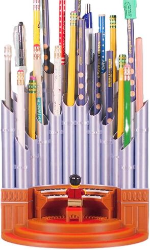 Pipe Organ Pen Pencil Holder 23 Pen Large Capacity with Storage Compartment | Gift for Musicans Organists Student Children | Office Study Organizer in Saudi Arabia