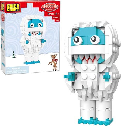 Brickcraft Rudolph The Red-Nosed Reindeer Brick Building Set, 76 Pieces | DIY Holiday Christmas Block Kit | Festive Winter Display Collectible & Gift for Kids & Adults, Ages 8+ in Saudi Arabia