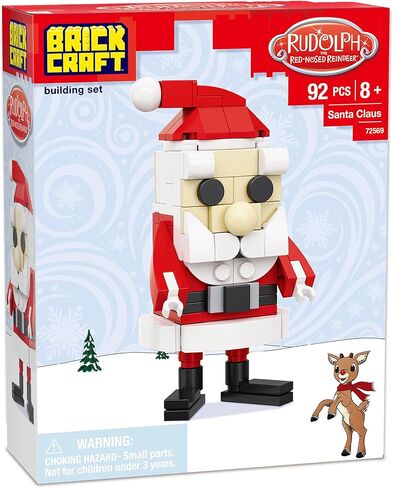 Brickcraft Rudolph The Red-Nosed Reindeer Brick Building Set, 76 Pieces | DIY Holiday Christmas Block Kit | Festive Winter Display Collectible & Gift for Kids & Adults, Ages 8+ in Saudi Arabia