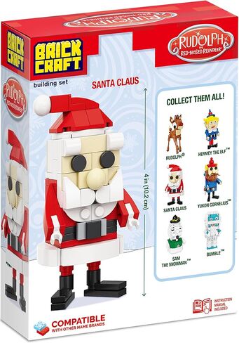 Brickcraft Rudolph The Red-Nosed Reindeer Brick Building Set, 76 Pieces | DIY Holiday Christmas Block Kit | Festive Winter Display Collectible & Gift for Kids & Adults, Ages 8+ in Saudi Arabia