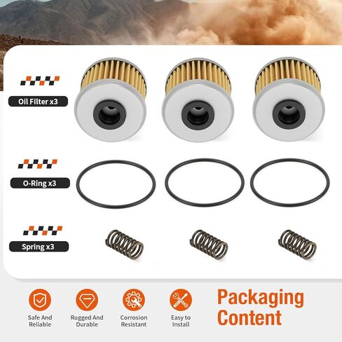 15412-MEN-671 3PCS Oil Filter & O-Ring Spring For Honda CRF150R CRF250X/R/RX CRF450 TRX450R/ER 2002-2024 91302-PA9-003 in Saudi Arabia