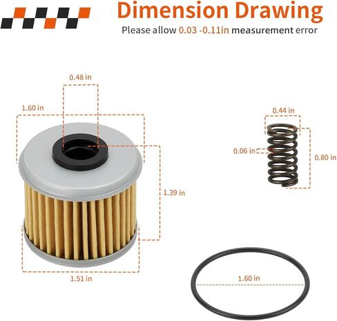 15412-MEN-671 3PCS Oil Filter & O-Ring Spring For Honda CRF150R CRF250X/R/RX CRF450 TRX450R/ER 2002-2024 91302-PA9-003 in Saudi Arabia