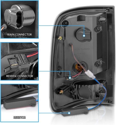 AmeriLite for 2004-2008 Ford F150 Styleside [Full LED] Smoke Dark Black C-Type Tube Tail Lights Pair - Driver and Passenger Side in Saudi Arabia