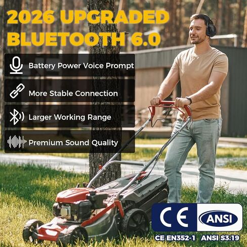 حماية السمع بتقنية Bluetooth 5.4 مع وقت عمل يصل إلى 120 ساعة، وسماعات حماية الأذن ببطارية قابلة لإعادة الشحن بقدرة 1200 مللي أمبير في الساعة in Kuwait