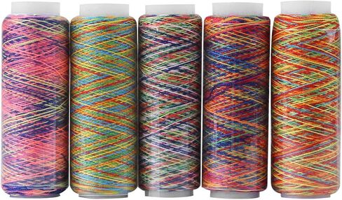 5PCS Multicolor Gradient Sewing Thread Spools, Embroidery Thread Spools | Embroidery Thread Set | Multicolor Thread Spools | Crafting Sewing Supplies for Sewing Quilting Embroidery in Saudi Arabia