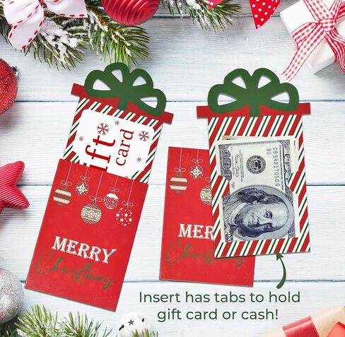 Gift Boutique Christmas Money & Gift Card Sleeves Set of 12 Holiday Envelopes Greeting Cards Funny Exchange Gifts Cash Insert Sleeves Holder Festive Xmas Party in Saudi Arabia