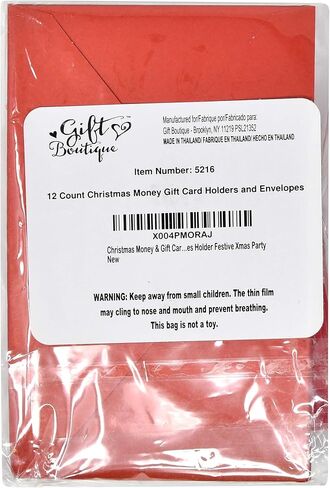 Gift Boutique Christmas Money & Gift Card Sleeves Set of 12 Holiday Envelopes Greeting Cards Funny Exchange Gifts Cash Insert Sleeves Holder Festive Xmas Party in Saudi Arabia