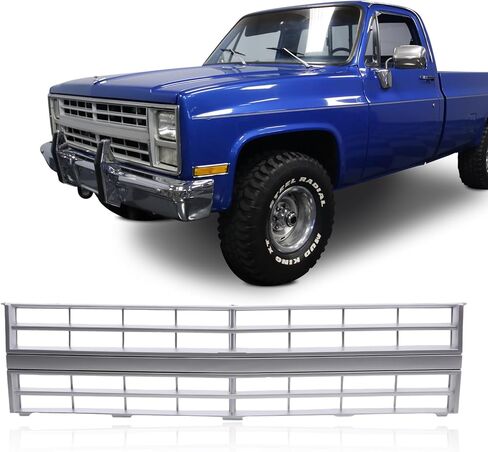 شبكة أمامية فضية بدون فتحة قولبة وشعار متوافق مع 1985-1988 CHEVY C/K بيك اب بالحجم الكامل و1987-1988 بليزر in Kuwait