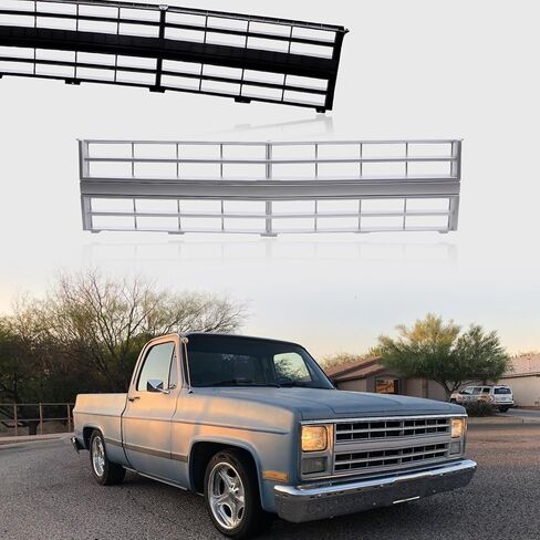 شبكة أمامية فضية بدون فتحة قولبة وشعار متوافق مع 1985-1988 CHEVY C/K بيك اب بالحجم الكامل و1987-1988 بليزر in Kuwait