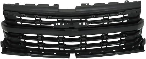 مناسبة للشبكة الأمامية العلوية باللون الأسود اللامع لسيارة Chevy Silverado 1500 (2022-2024) - إدراج شواية المصد الأمامي البديل in Kuwait