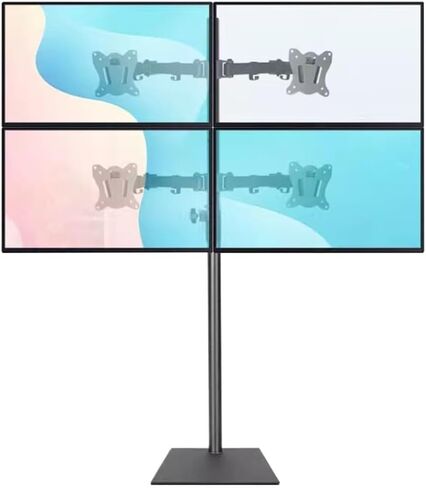 TV Floor Stand Mount for 12-27 Inch LCD/LED Flat/Curved Screens, Adjustable Swivel Base, Supports Up to 8 kg, Perfect for Bedroom & Living Room (Black-B,E) in Saudi Arabia