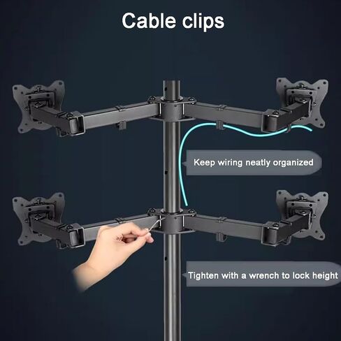 TV Floor Stand Mount for 12-27 Inch LCD/LED Flat/Curved Screens, Adjustable Swivel Base, Supports Up to 8 kg, Perfect for Bedroom & Living Room (Black-B,E) in Saudi Arabia