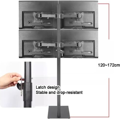 TV Floor Stand Mount for 12-27 Inch LCD/LED Flat/Curved Screens, Adjustable Swivel Base, Supports Up to 8 kg, Perfect for Bedroom & Living Room (Black-B,E) in Saudi Arabia
