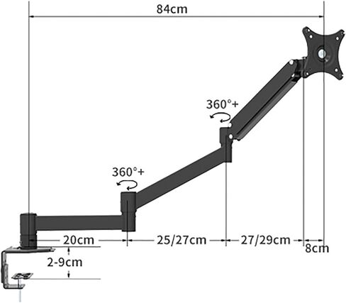 TV Stand, TV Wall Mounted Monitor, Wall Mounted Stand, Suitable for 17 to 24 Inch LCD Computer Screens in Saudi Arabia