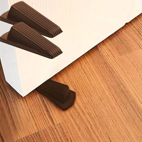 2 Packs Rubber Door Stoppers Wedge, Door Stops for Bottom of Door for Carpet Heavy Duty Door, for Bottom of Door on Tile, Concrete, Carpet （Brown） in Saudi Arabia