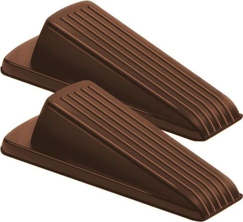 2 Packs Rubber Door Stoppers Wedge, Door Stops for Bottom of Door for Carpet Heavy Duty Door, for Bottom of Door on Tile, Concrete, Carpet （Brown） in Saudi Arabia