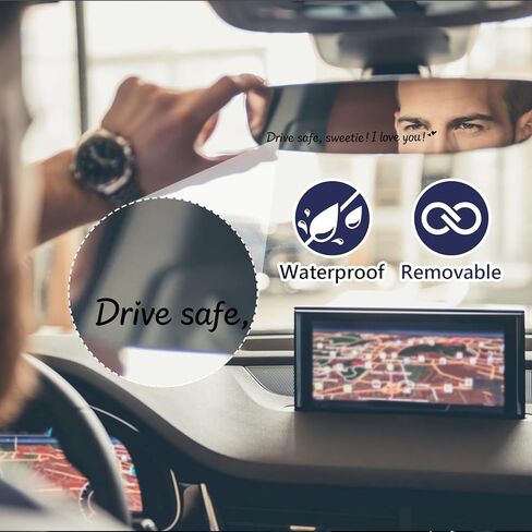 ملصق مرآة آمن I Love You Drive 6X، ملصقات سيارة، ملصقات مرآة الرؤية الخلفية للسيارة، ملحقات نافذة السيارة، 3 أنواع ملصقات للحبيبة والأب (أسود) in Kuwait