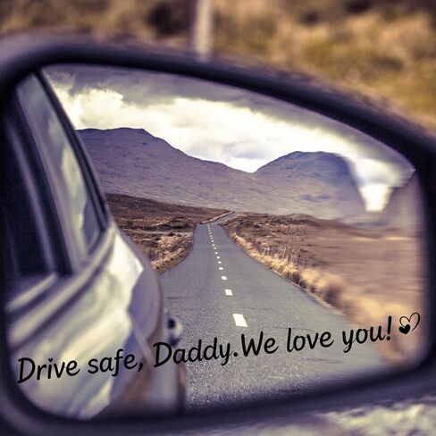 ملصق مرآة آمن I Love You Drive 6X، ملصقات سيارة، ملصقات مرآة الرؤية الخلفية للسيارة، ملحقات نافذة السيارة، 3 أنواع ملصقات للحبيبة والأب (أسود) in Kuwait