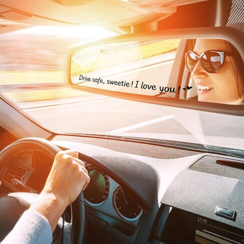 ملصق مرآة آمن I Love You Drive 6X، ملصقات سيارة، ملصقات مرآة الرؤية الخلفية للسيارة، ملحقات نافذة السيارة، 3 أنواع ملصقات للحبيبة والأب (أسود) in Kuwait