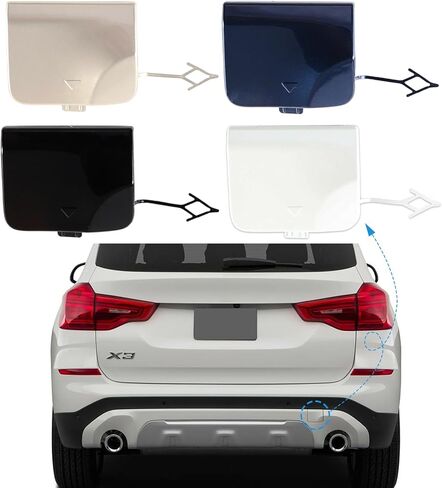 Rear Bumper Tow Hook Cover Towing Eye Cap for BMW X3 G01 G08 2018 2019 2020 51127498525 (White, Right Passenger Side) in Saudi Arabia