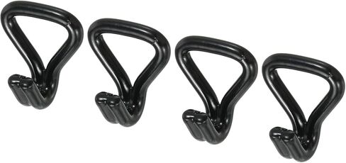 MECCANIXITY Ratchet Double J Strap Hook Load 1763 Lbs for 1" Tie Down Strap Webbing Car Truck Trailer Pack of 4 Black Plastic Coating in Saudi Arabia