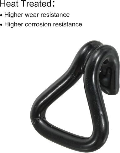 MECCANIXITY Ratchet Double J Strap Hook Load 1763 Lbs for 1" Tie Down Strap Webbing Car Truck Trailer Pack of 4 Black Plastic Coating in Saudi Arabia