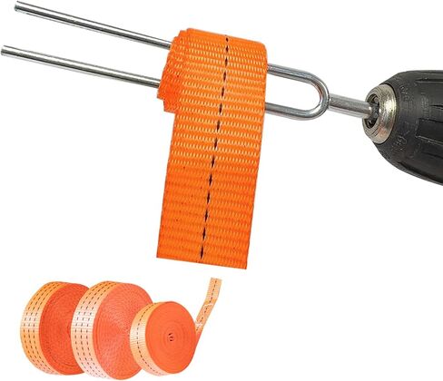 High-Efficiency Ratchet Strap Winder, Wrapper, Winding Machine, Anchor Rope Winder，Power Tool Steel Drill Attachment, Rolling Up Strap Rollers for Flatbed Trailer and Trucker - for Up to 4 Inchs in Saudi Arabia
