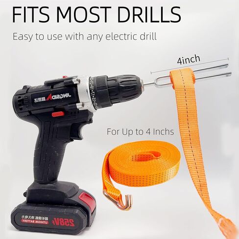 High-Efficiency Ratchet Strap Winder, Wrapper, Winding Machine, Anchor Rope Winder，Power Tool Steel Drill Attachment, Rolling Up Strap Rollers for Flatbed Trailer and Trucker - for Up to 4 Inchs in Saudi Arabia