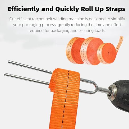 High-Efficiency Ratchet Strap Winder, Wrapper, Winding Machine, Anchor Rope Winder，Power Tool Steel Drill Attachment, Rolling Up Strap Rollers for Flatbed Trailer and Trucker - for Up to 4 Inchs in Saudi Arabia