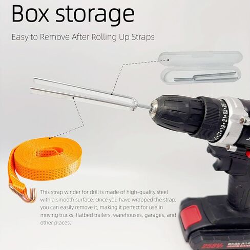 High-Efficiency Ratchet Strap Winder, Wrapper, Winding Machine, Anchor Rope Winder，Power Tool Steel Drill Attachment, Rolling Up Strap Rollers for Flatbed Trailer and Trucker - for Up to 4 Inchs in Saudi Arabia