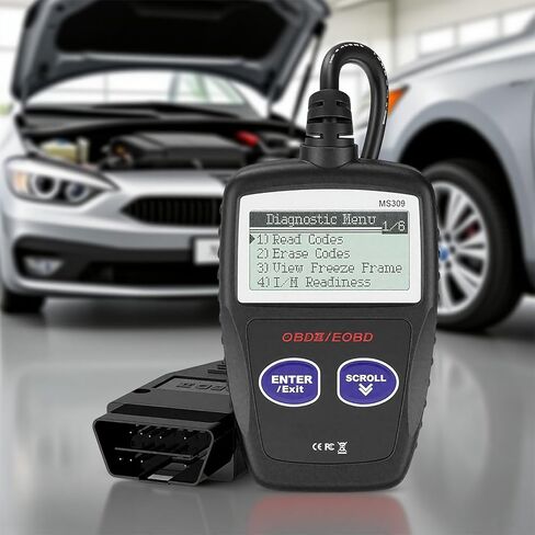 OBD2 Scanner MS309 Universal Car Engine Fault Code Reader, Check Engine Light and Emission Monitor Status, OBDII CAN Diagnostic Scan Tool, Red in Saudi Arabia