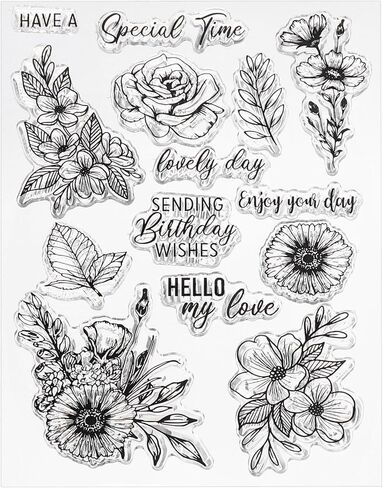 PATIKIL Transparent Silicone Stamps, 1 Pcs T2019 Happy Birthday Balloon Cake Clear Stamps for Card Making Decoration DIY Scrapbooking Embossing Album Decor Craft, Clear in Saudi Arabia
