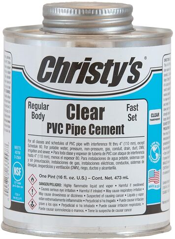 أسمنت PVC الشفاف من Christy's - جسم متوسط، مجموعة سريعة، منخفض المركبات العضوية المتطايرة، 1/4 باينت (4 أونصة سائلة) in Kuwait
