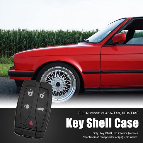 X AUTOHAUX 2 قطعة 5 أزرار غير مقطوعة إدراج مفتاح فوب دخول بدون مفتاح التحكم عن بعد غطاء حافظة مفتاح لاند روفر فريلاندر ديسكفري 2 استبدال 3043A-TX9 in Kuwait