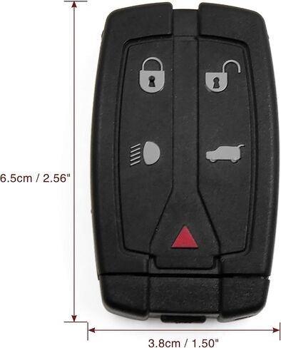 X AUTOHAUX 2 قطعة 5 أزرار غير مقطوعة إدراج مفتاح فوب دخول بدون مفتاح التحكم عن بعد غطاء حافظة مفتاح لاند روفر فريلاندر ديسكفري 2 استبدال 3043A-TX9 in Kuwait