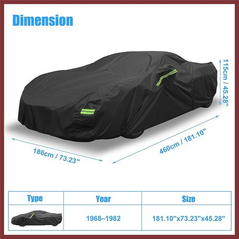 Waterproof Car Cover for Chevrolet Corvette C4 C5 C6 C7 1984-2019 210D Outdoor Full Car Cover All Weather Windproof Sun Rain Protection with Door Zipper Replace Parts in Saudi Arabia
