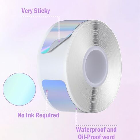 D30 Label Tape 320 PCS Holographic Thermal Labels (0.47 x 1.57 Inch) - 2 Rolls Waterproof Reflective Thermal Labels Adhesive in Saudi Arabia
