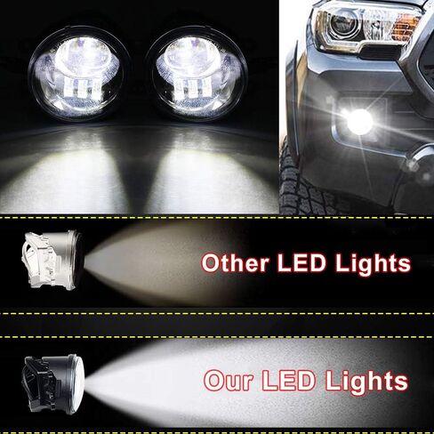 مصابيح ضباب LED متوافقة مع تاكوما 2016-2022، عداء 2014-2022، تندرا 2014-2019، استبدال مجموعة مصابيح قيادة الشاحنات مع دعامة قطعتين (أسود) in Kuwait