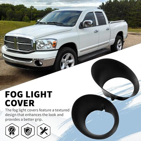 1 Pair CH2598101 Fog Light Cover, Replacement for Dodge Ram 1500 2500 3500 2002-2009, Replaces CH2599101 55077239AD 55077238AD Driver and Passenger Side in Saudi Arabia