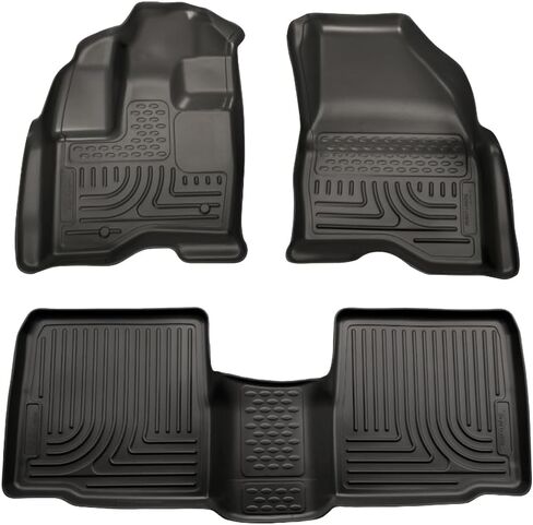 Husky Liners Weatherbeater Floor Mats | Fits 2009-2016 Lincoln MKS | Front & 2nd Row, 3-pc Black - 98731 in Saudi Arabia