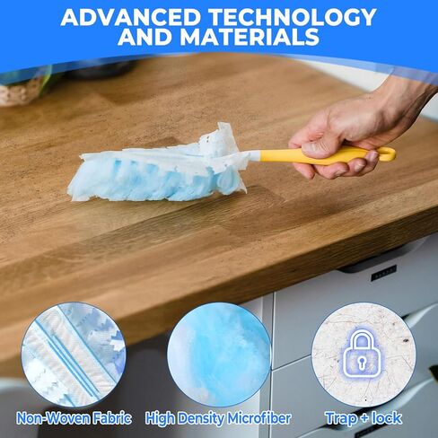 عبوات منفضة الغبار مع عبوات منفضة سويفر، 50 قطعة 180 عبوة منفضة شديدة التحمل، مجموعة منافض غبار متعددة الأسطح شديدة التحمل لتنظيف المطابخ وغرف النوم والحمامات والدراسات والسيارات والأثاث والستائر in Kuwait