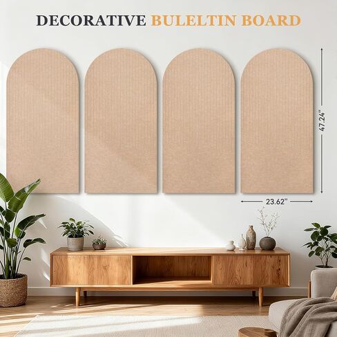 لوحة إعلانات كبيرة الحجم مع شريط ذاتي اللصق، 96 بوصة × 48 بوصة، بديل لوحة الفلين للجدار، لوحة صور مكونة من 4 قطع لديكور استوديو المكتب المنزلي، تتضمن 40 دبوس دفع in Kuwait