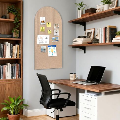 لوحة إعلانات كبيرة الحجم مع شريط ذاتي اللصق، 96 بوصة × 48 بوصة، بديل لوحة الفلين للجدار، لوحة صور مكونة من 4 قطع لديكور استوديو المكتب المنزلي، تتضمن 40 دبوس دفع in Kuwait