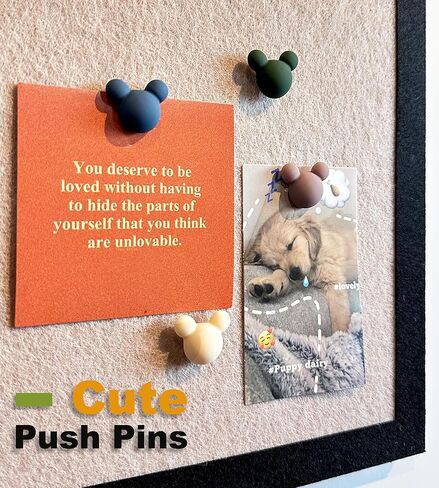 24 Pcs Cute Push pins,Colorful Decorative thumbtacks,Mouse Push pins,for Cork Board,Office or Home (24 Pcs- Velvet) in Saudi Arabia