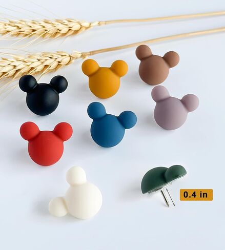 24 Pcs Cute Push pins,Colorful Decorative thumbtacks,Mouse Push pins,for Cork Board,Office or Home (24 Pcs- Velvet) in Saudi Arabia