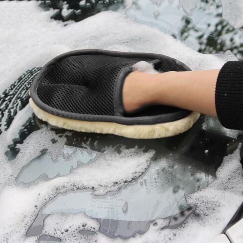 Car Wash Mitt Microfiber,Polishing,Can be Used for polishing, waxing, and car Washing, Suitable for Automotive Maintenance., Black in Saudi Arabia