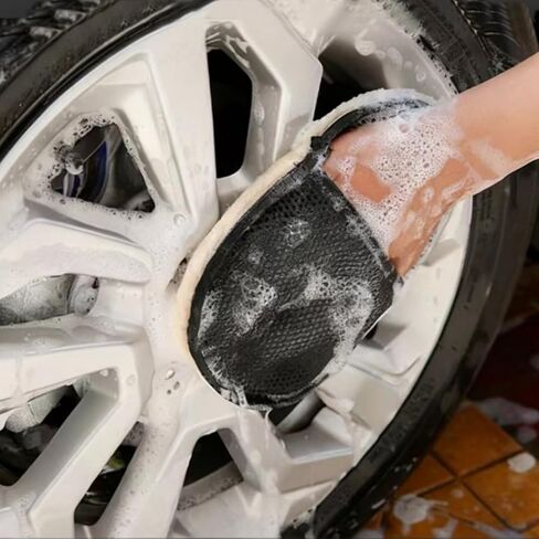 Car Wash Mitt Microfiber,Polishing,Can be Used for polishing, waxing, and car Washing, Suitable for Automotive Maintenance., Black in Saudi Arabia