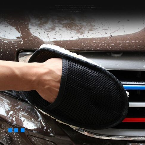 Car Wash Mitt Microfiber,Polishing,Can be Used for polishing, waxing, and car Washing, Suitable for Automotive Maintenance., Black in Saudi Arabia